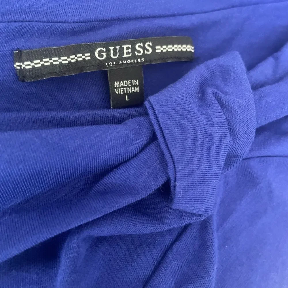 GUESS Womens Twist-Front Off The Shoulder Blouse - Picture 4 of 10